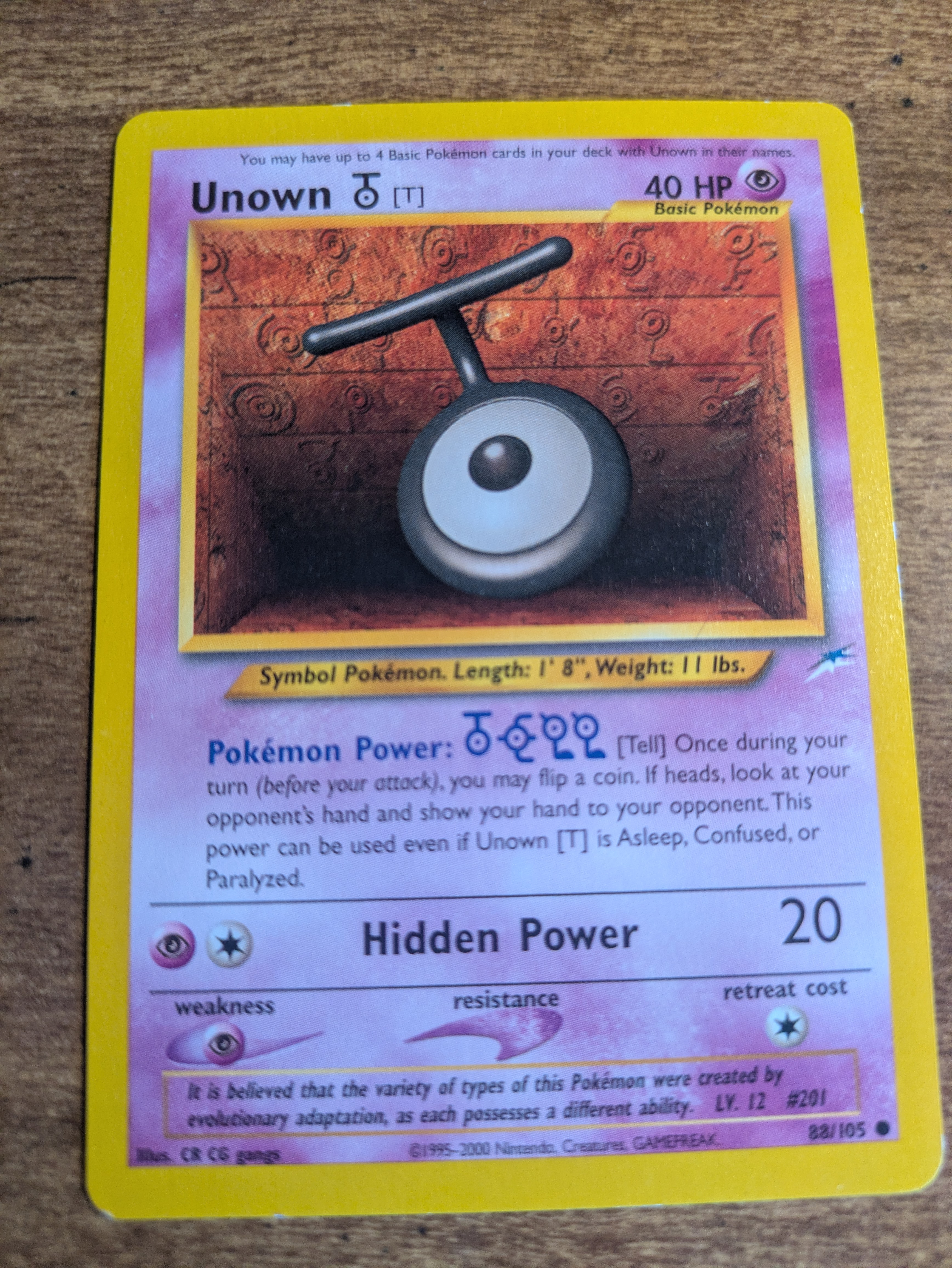Unown T #88/105 Neo Destiny